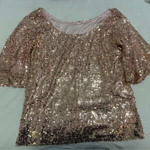 Best offer accepted, bundle and save! 
Sequin Women's Top in Rose Gold